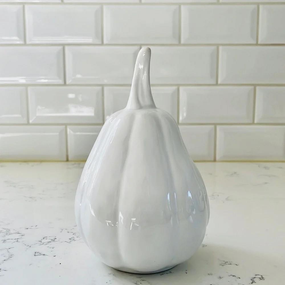 Crate&Barrel Small White Ceramic Gourd